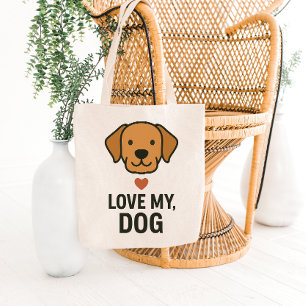 Minimalistischer Pfotenabdruck mit Herz-Totebeutel Tragetasche