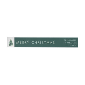 Minimalistischer Pine Tree Grüner Weihnachtsurlaub