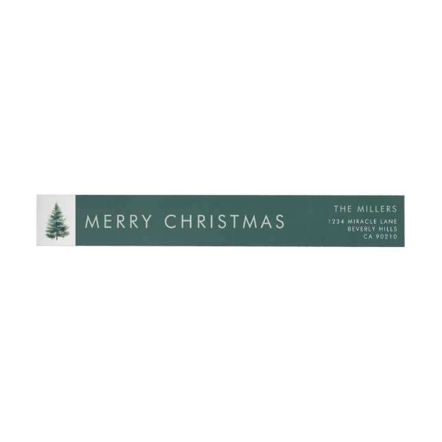 Minimalistischer Pine Tree Grüner Weihnachtsurlaub (Person)