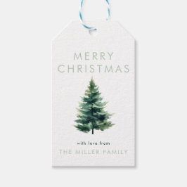 Minimalistischer Pine Tree Grüner Weihnachtsurlaub Geschenkanhänger