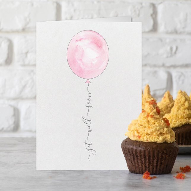 Minimalistischer Pink-Aquarellballon bald wieder g Karte (Von Creator hochgeladen)