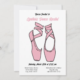 Minimalistischer Pink Ballet Dance Einladung