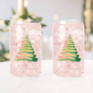 Minimalistischer Pinselstrich-Weihnachtsbaum Dosenglas