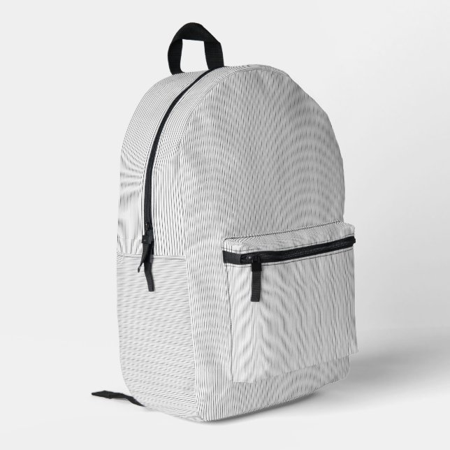 Minimalistischer Pinstripe Modern Rucksack (Rückseitige Ecke links)