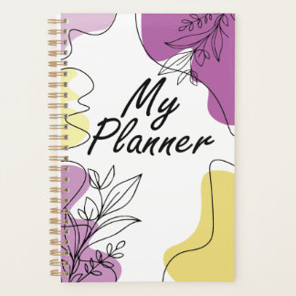 Minimalistischer Planer-Einband - Line Art Floral Planer