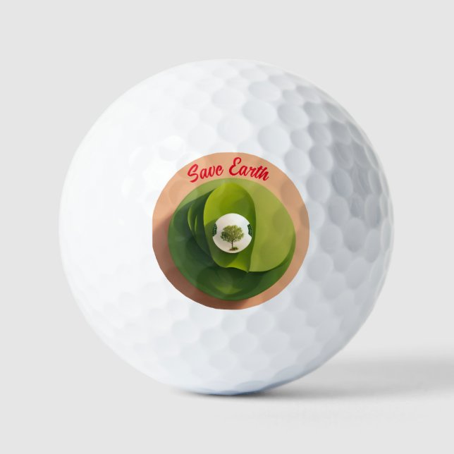 "Minimalistischer Planet: Gerettet Erddesign auf W Golfball (Vorderseite)