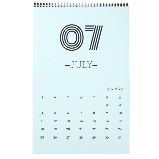 Minimalistischer Planungskalender Kalender (Jul 2027)