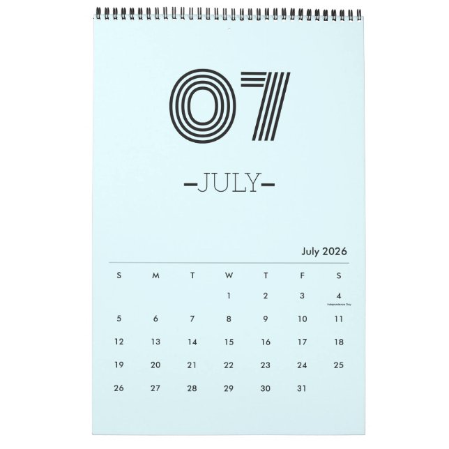 Minimalistischer Planungskalender Kalender (Jul 2026)