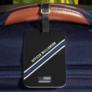 Minimalistischer Polizeibeamter für Thin Blue Line Gepäckanhänger
