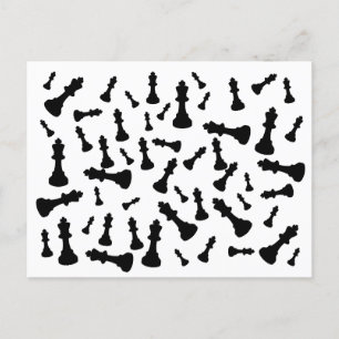 Minimalistischer Pop Art King Schach Postkarte
