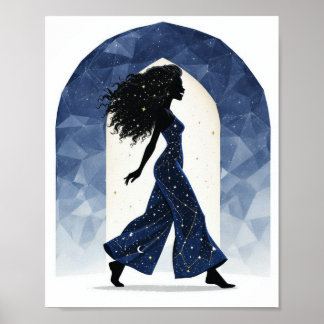 Minimalistischer Poster der himmlischen Frau beim