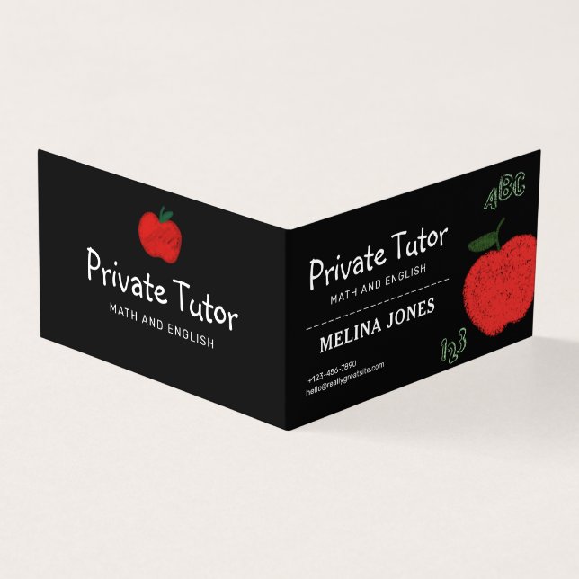 Minimalistischer Privatlehrer und Lehrer (Vorderseite)