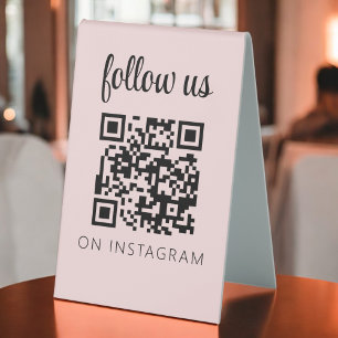 Minimalistischer QR-Code auf Instagram folgen Tischaufsteller