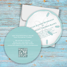 Minimalistischer QR Code Beach Tropischer Sand Dol Einladung