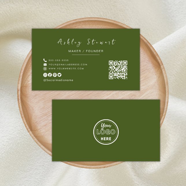 Minimalistischer Qr-Code Berufliche Logo-Motive gr Visitenkarte (Von Creator hochgeladen)