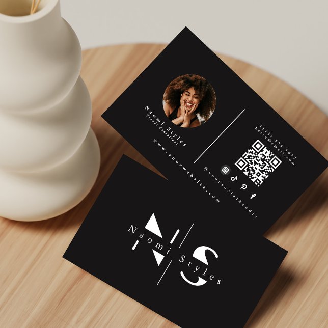 Minimalistischer QR-Code Berufliches Foto Visitenkarte (Von Creator hochgeladen)
