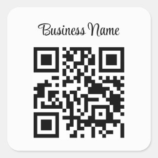 Minimalistischer QR-Code Firmenname Quadratischer Aufkleber