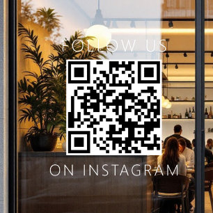 Minimalistischer QR-Code Folge uns auf Instagram Fensteraufkleber