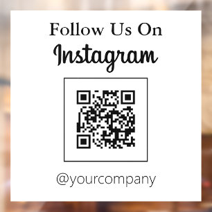 Minimalistischer QR-Code Folge uns auf Instagram Fensteraufkleber