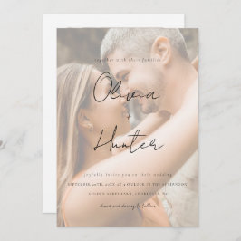 Minimalistischer QR Code Foto Hochzeitsempfang Einladung