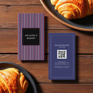 Minimalistischer QR-Code für Blaustreifen-Backbäck Visitenkarte
