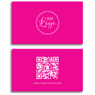 Minimalistischer QR-Code für das Rosa und Weiß-Lo Visitenkarte