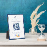 Minimalistischer QR-Code für die blaue Monogram-Pr Fotoplatte<br><div class="desc">Minimalistisch Navy Blue Monogram Review Link QR Code Plakette perfekt für Unternehmen,  Berater,  Profis oder Marketing Manager. Es verfügt über zwei dicke und dünne blaue Schiffsgrenzen und einen QR-Code für den Rezensionslink.</div>