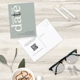 Minimalistischer QR-Code für Elfenbeinkühe Save th Postkarte