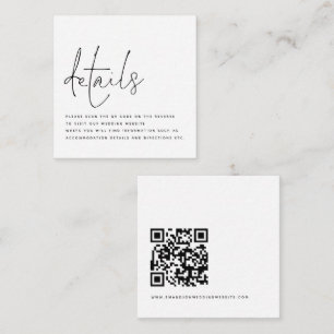 Minimalistischer QR-Code für Hochzeiten Begleitkarte