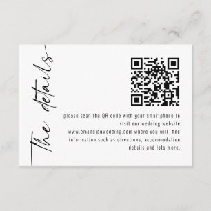 Minimalistischer QR-Code für Hochzeiten Begleitkarte