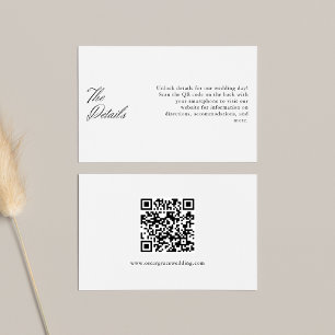 Minimalistischer QR-Code für Hochzeitkalligrafie Begleitkarte