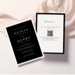 Minimalistischer QR-Code für Schwarz und Weiß Einladung<br><div class="desc">Eleganter minimalistischer schwarz-weiß QR Code Einladung Hochzeit.</div>