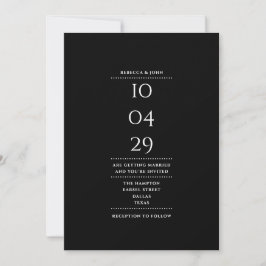 Minimalistischer QR-Code für Schwarz-Weiß-Hochzeit Einladung