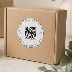 Minimalistischer QR-Code Geschäft Weiß Einfach Runder Aufkleber