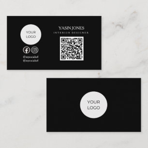 Minimalistischer QR-Code Gesellschaftslogo-Visiten Visitenkarte
