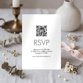 Minimalistischer QR-Code-Hochzeits-RSVP RSVP Karte