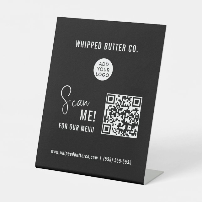 Minimalistischer QR-Code | LOGO Business Sockelschild (Vorderseite)