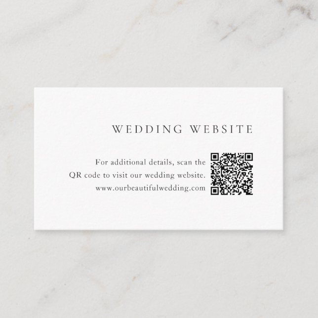 Minimalistischer QR-Code Moderne Hochzeit Begleitkarte (Vorderseite)