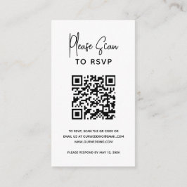 Minimalistischer QR-Code Moderne Hochzeit Begleitkarte