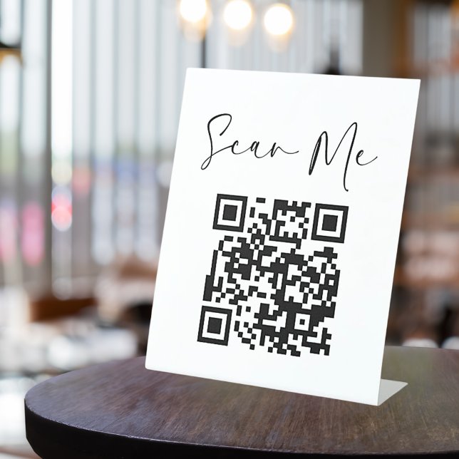Minimalistischer QR-Code-Prüfung Sockelschild (Von Creator hochgeladen)