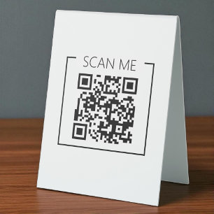 Minimalistischer QR-Code-Prüfung Tischaufsteller