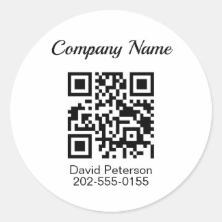 Minimalistischer QR-Code Runder Aufkleber