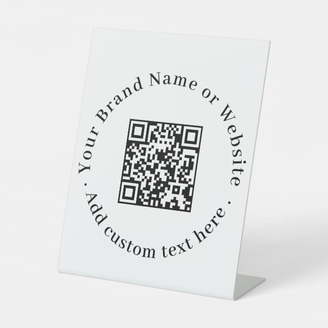 Minimalistischer QR-Code | Sauberes benutzerdefini Sockelschild (Vorderseite)