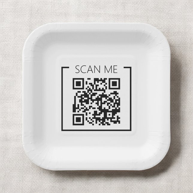 Minimalistischer QR-Code-Scan-Me-Business Pappteller (Von Creator hochgeladen)