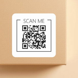 Minimalistischer QR-Code-Scan-Me-Geschäft Quadratischer Aufkleber