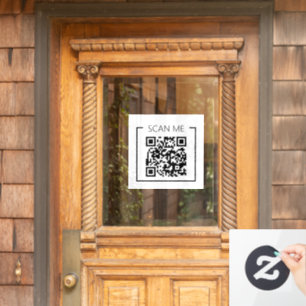 Minimalistischer QR-Code Scanne Mich Geschäft Fensteraufkleber