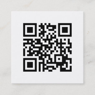Minimalistischer QR-Code Schwarz und Weiß Quadratische Visitenkarte