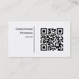 Minimalistischer QR-Code Schwarz und Weiß Visitenkarte