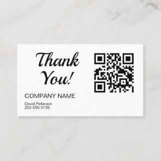 Minimalistischer QR-Code Vielen Dank Visitenkarte