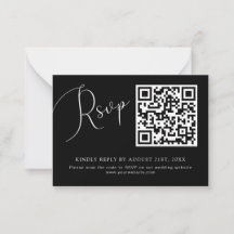 Minimalistischer QR Code Wedding Website RSVP Card